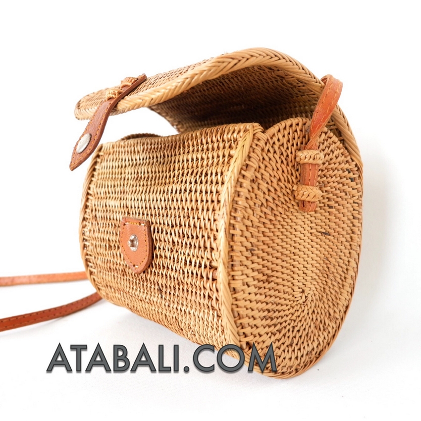 ata mini barrel bag with leather