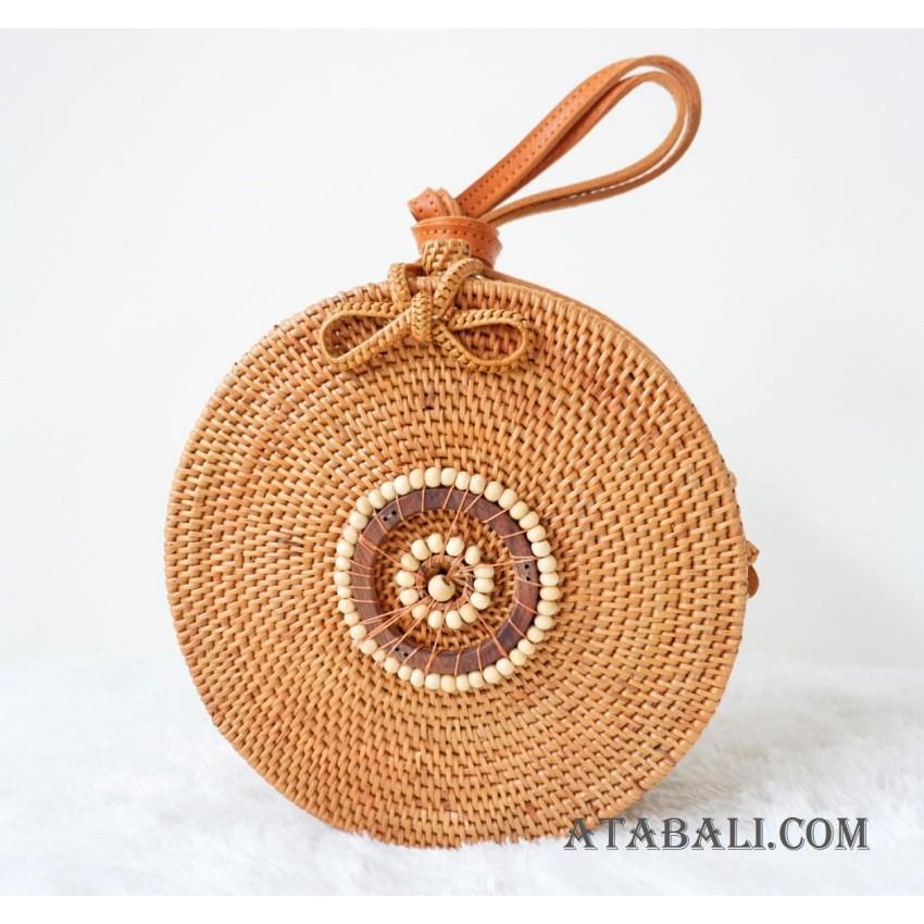 WOODEN ROUND SLING BAG